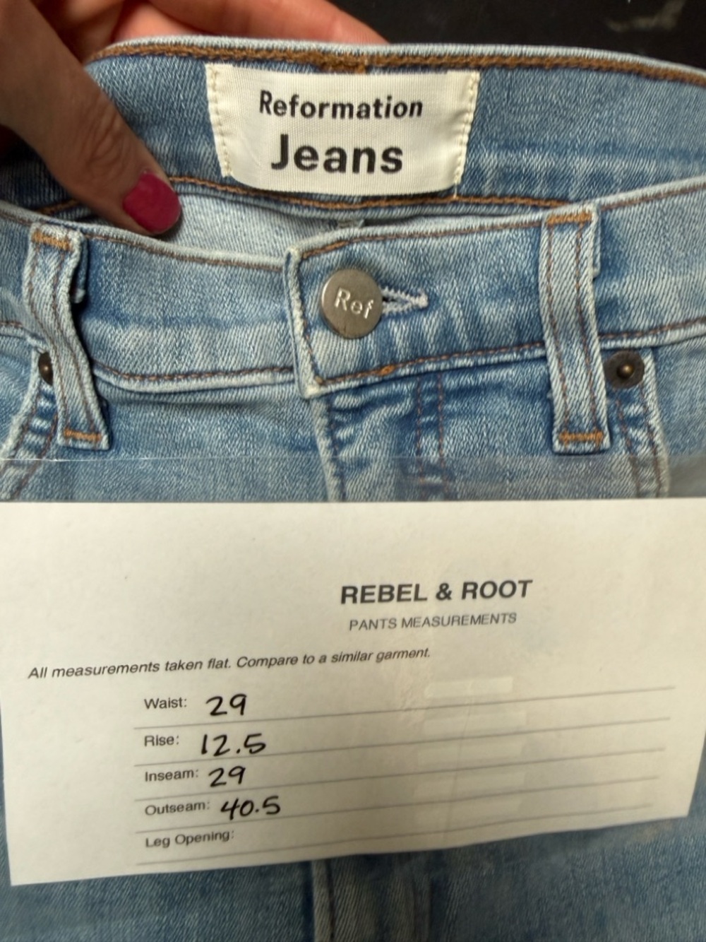 Reformation Ultra High & Skinny Jeans Cyprus Wash Size 30 Made in USA - Picture 13 of 13